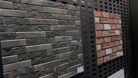 Matte Wall Cladding Tiles Wall Tiles in a Home Depot Stock Footage 236591734