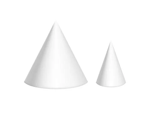 Matte white cone geometry figure for teaching in school vector illustration on Stock Illustration