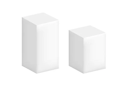 Matte white cube geometry figure for teaching in school vector illustration on Stock Illustration