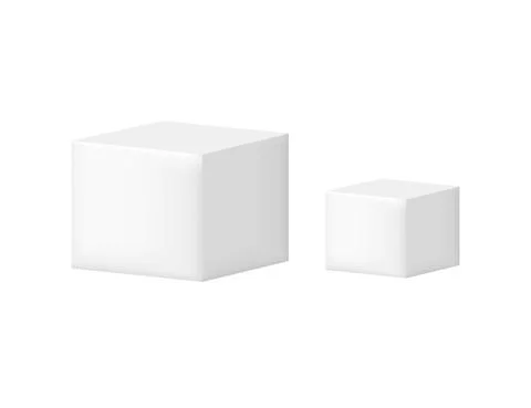Matte white cube geometry figure for teaching in school vector illustration on Stock Illustration