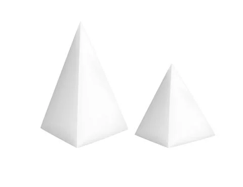 Matte white pyramid geometry figure for teaching in school vector illustration Stock Illustration