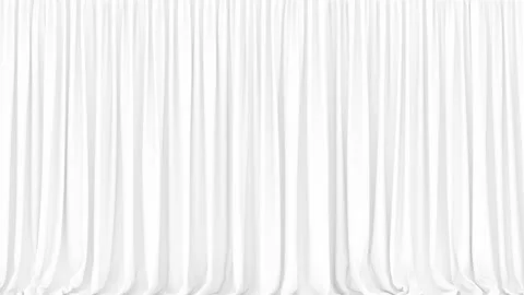 Matte white stage or window curtain 3D animation Stock Footage 150157947