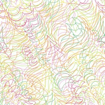 Matted multicolor wire seamless pattern. Colorful stereo effect fluid lines Stock Illustration