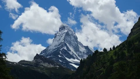 Matterhorn and moving cloud Stock Footage 199782340