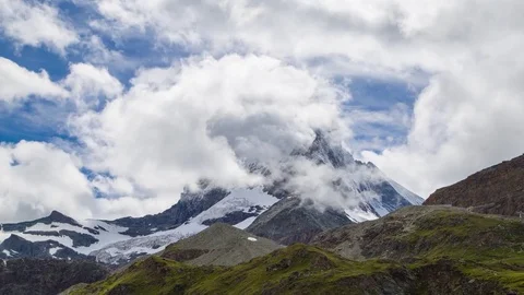 Matterhorn appears from clouds Video stock 80839861