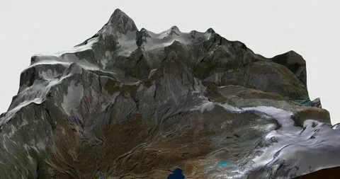 Matterhorn map with 3d relief 4K satellite ground height Stock Footage 217542190