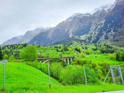 Matterhorn mountain range of the Alps, located between Switzerland and Italy Stock Photos
