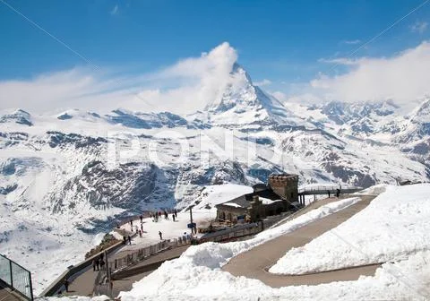 Matterhorn peak alps, switzerland Stock Photos