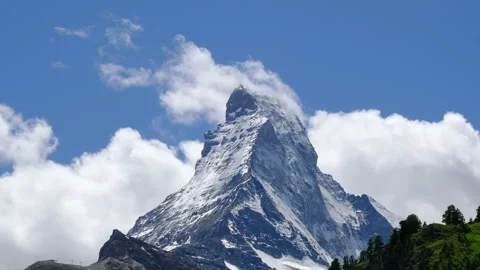 Matterhorn Timelapse with moving cloud Stock Footage 197116394