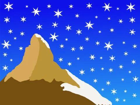 Matterhorn in winter Stock Illustration