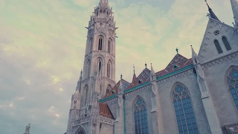 Matthias Chruch at dawn, Budapest Stock Footage 83670940