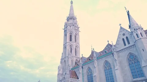 Matthias Chruch at dawn, Budapest Stock Footage 83671111
