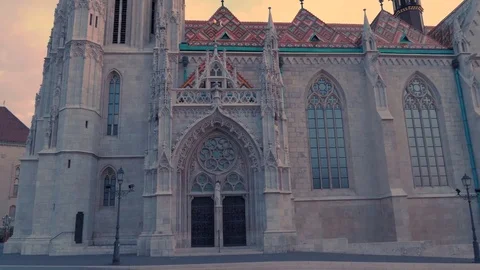 Matthias Chruch Gate at dawn, Budapest Stock Footage 83670845
