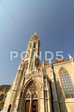 The matthias church in the fisher bastion Stock Photos