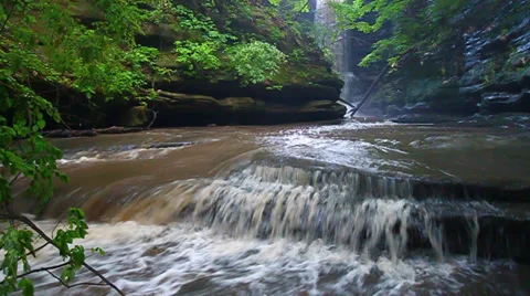 Matthiessen State Park Cascade Illinois Stock-Footage 34862115