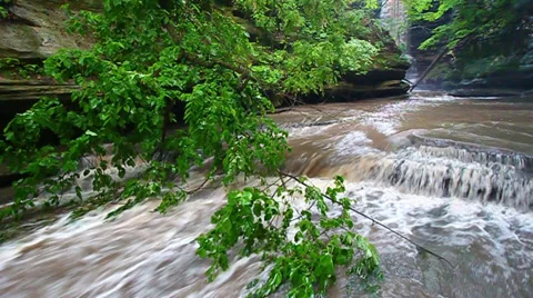 Matthiessen State Park Cascade Illinois Video stock 37093224