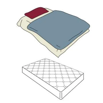 Mattress and bedding Stock Illustration