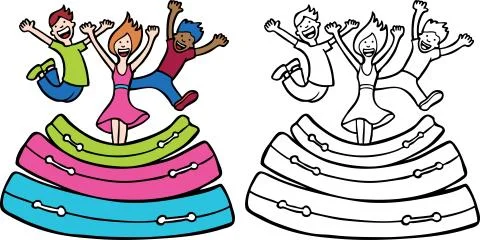 Mattress bouncing Illustrazione stock