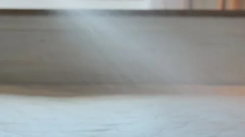 Mattress deep clean using professional cleaning machine. Close-up of spray Stock Footage 309202790