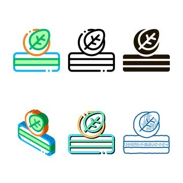Mattress eco forms tree leaf icon outline イラスト素材