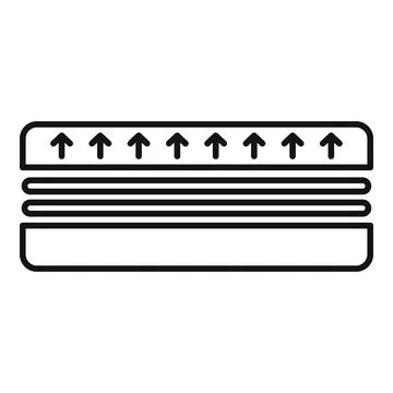 Mattress layers structure supporting breathable comfort icon Stock Illustration