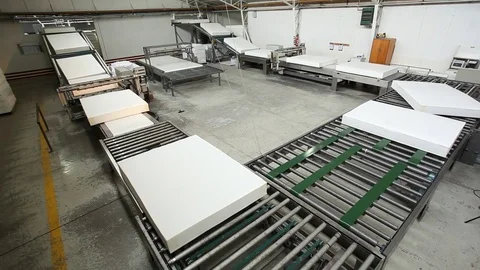 Mattress manufacturing Stock Footage 77050198