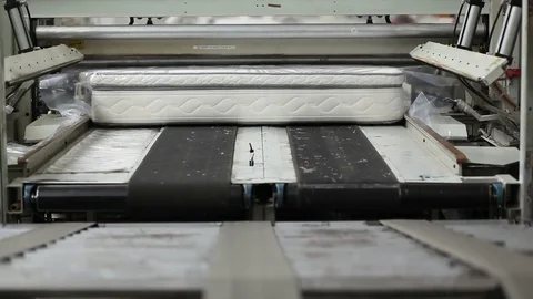 Mattress manufacturing Stock Footage 77050218