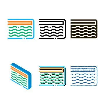 Mattress memory foam icon variants outline 스톡 일러스트