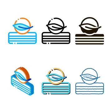 Mattress nature leaf set icon outline Stock Illustration