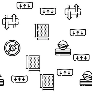 Mattress Orthopedic Seamless Pattern Vector Stock Illustration