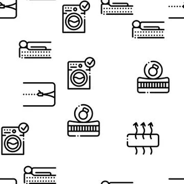 Mattress Orthopedic Seamless Pattern Vector Stock Illustration