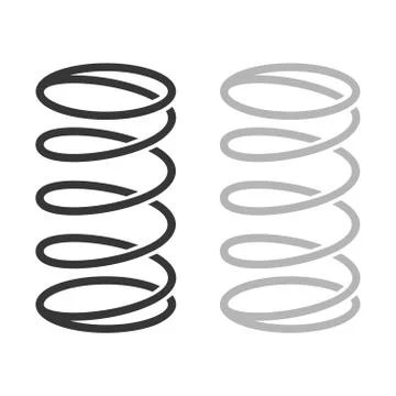 Mattress Spring Set on White Background. Vector Ilustração Stock