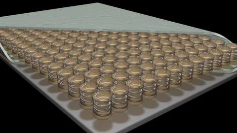 Mattress with springs ,  boxsprings inside . 3d animation Stock-Footage 106901355