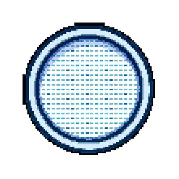 Mattress top view pool pixel art vector illustration Ilustração Stock