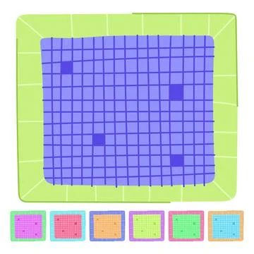 Mattress top view pool vector cartoon graphic Illustrazione stock