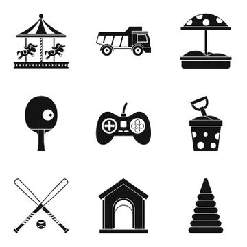 Maturation icons set, simple style Illustrazione stock