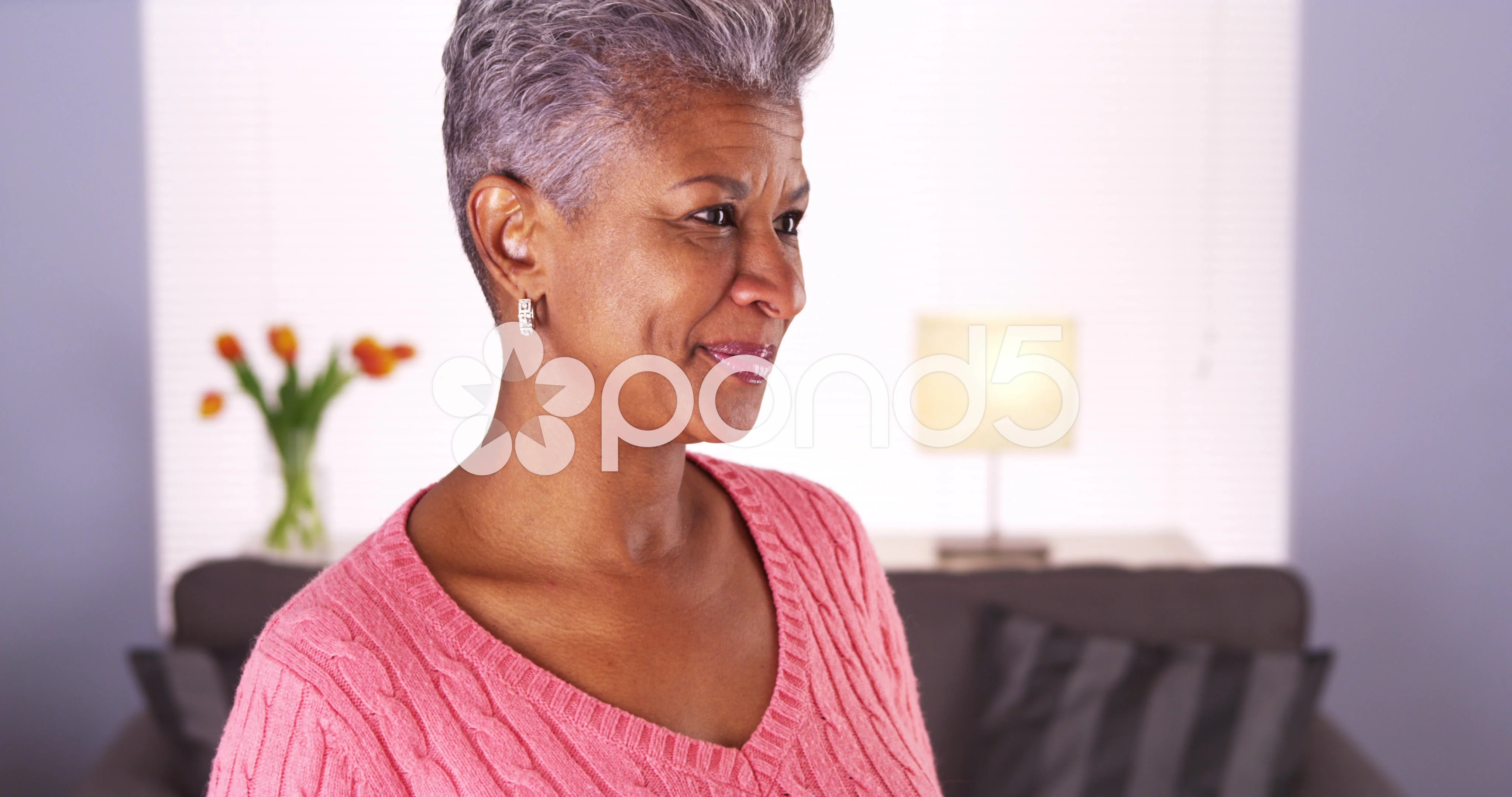 Mature black woman smiling