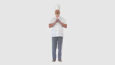 Mature chef talking to camera explaining something, Alpha Channel Vidéo 151160460
