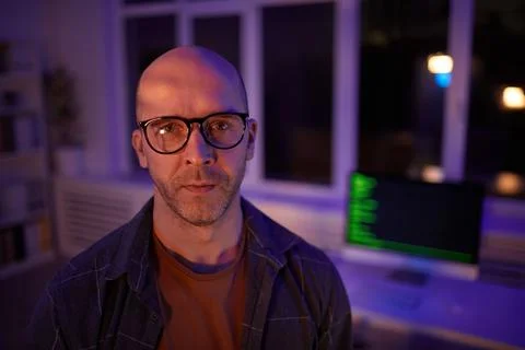 Mature Computer Programmer Portrait Stock Photos