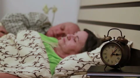 Mature couple in bed sleeping 스톡 동영상 41800517