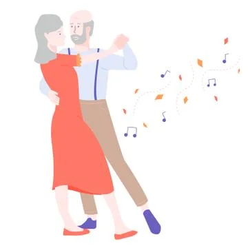 Mature couple dancing. Ilustração Stock