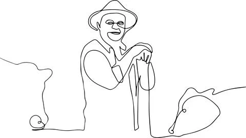 Mature farmer posing in a cowshed Stock Illustration