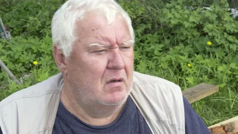 Mature gray-haired man is surprised and shocked. Stock Footage 157287502