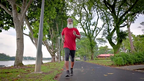 Mature Indian Man Exercising In The Park In Singapore Stock-Footage 293520003