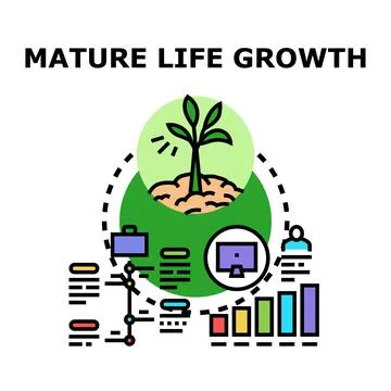 Mature life growth development planning strategy progress Stock Illustration