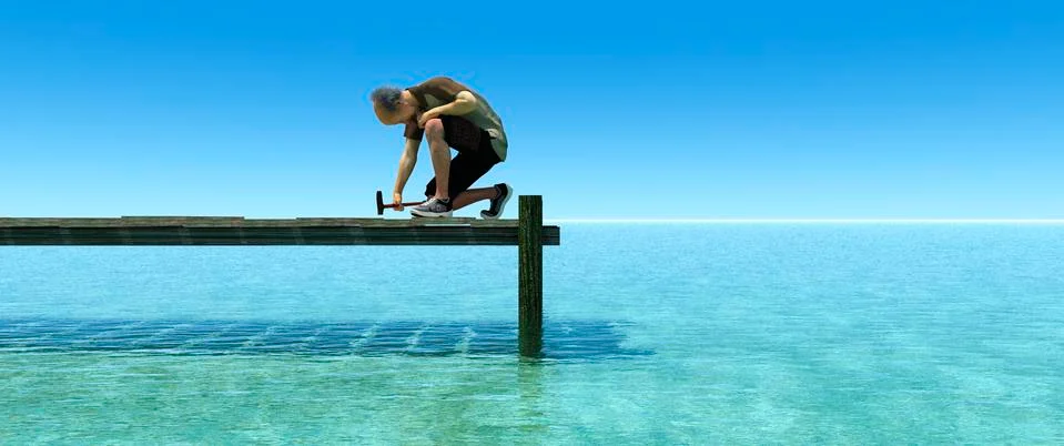 Mature man exercising Stock Illustration
