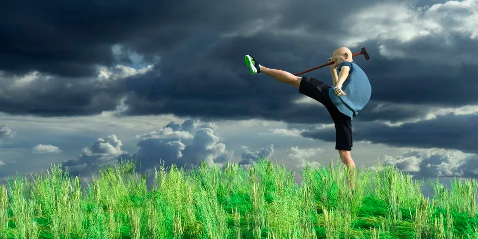 Mature man exercising Stock Illustration