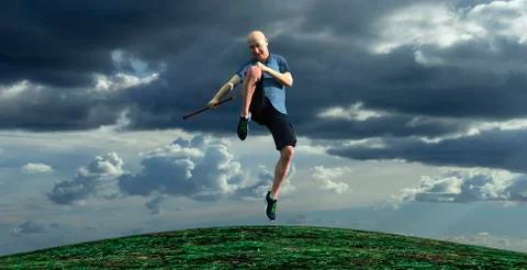 Mature man exercising 스톡 일러스트