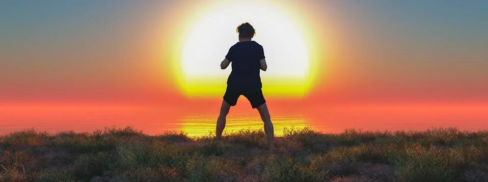 Mature man exercising Stock Illustration