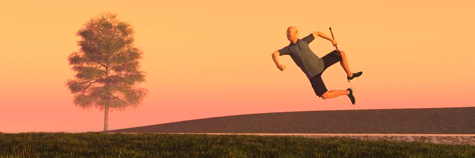 Mature man exercising Stock Illustration